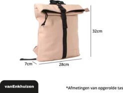 VanEnkhuizen Rolltop Rugzak 9 Liter - Waterafstotend En Thermo Materiaal - Roze -Schoolbenodigdheden 1200x902