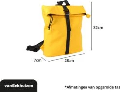 VanEnkhuizen Rolltop Rugzak 9 Liter - Waterafstotend En Thermo Materiaal - Geel -Schoolbenodigdheden 1200x919