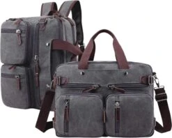 Jeusin® Multifunctionele Comfortabele Laptoptas 3-in-1 Rugtas - Schoudertas - Voor 17,3-inch Laptop Formaat - Grijs