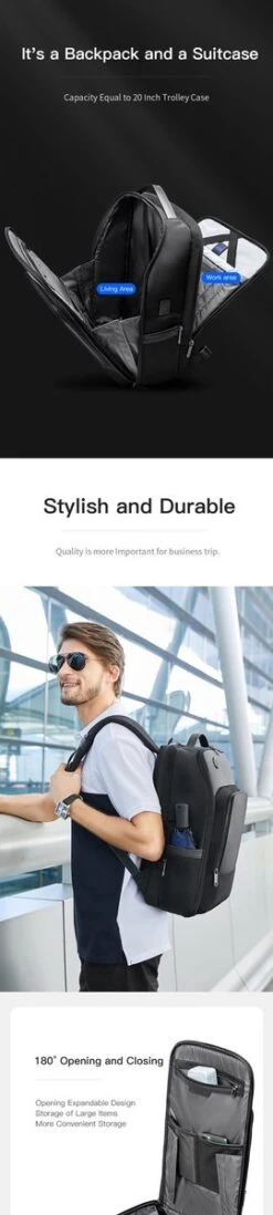 Arctic Hunter Rugtas - Laptop Tas - 15,6 Inch - Waterafstotend - Usb Oplaadstation -Schoolbenodigdheden 270x1200