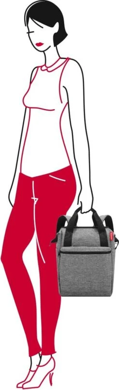 Reisenthel Allrounder R Schouder/ Rugtas - Maat R - 12L - Twist Silver Grijs -Schoolbenodigdheden 369x1200