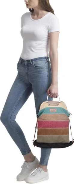 Miss Lulu Dames Handtas - Schoudertas - Rugtas Met Regenboogpatroon – Schooltas – Laptoptas (E1711) -Schoolbenodigdheden 485x1200 3