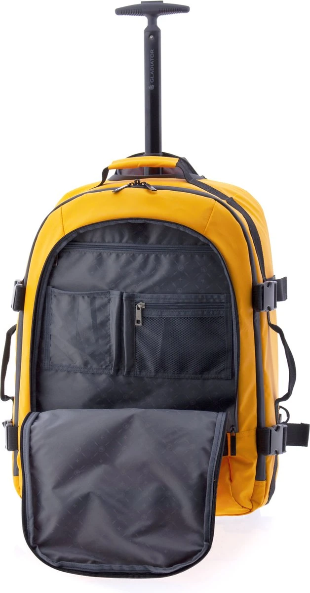 Gladiator Polar Handbagage Laptop Rugzak Trolley - 55 Cm - 14 Inch - Geel 15 Gladiator Polar Handbagage Laptop Rugzak Trolley - 55 Cm - 14 Inch - Geel - Afbeelding 15