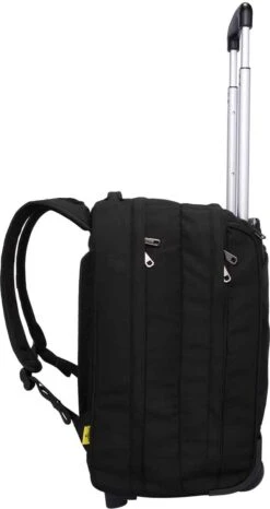 NOMAD® Boarding Rugzak Trolley 26L Zwart | Reistas Met Wielen | Handbagage Laptopvak | 35x30x52cm Rugzaktrolley Volwassenen