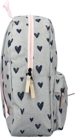 Milky Kiss Clever Girls - Rugzak - Schooltas Meisje - Grijs - Hartjes -Schoolbenodigdheden 654x1200