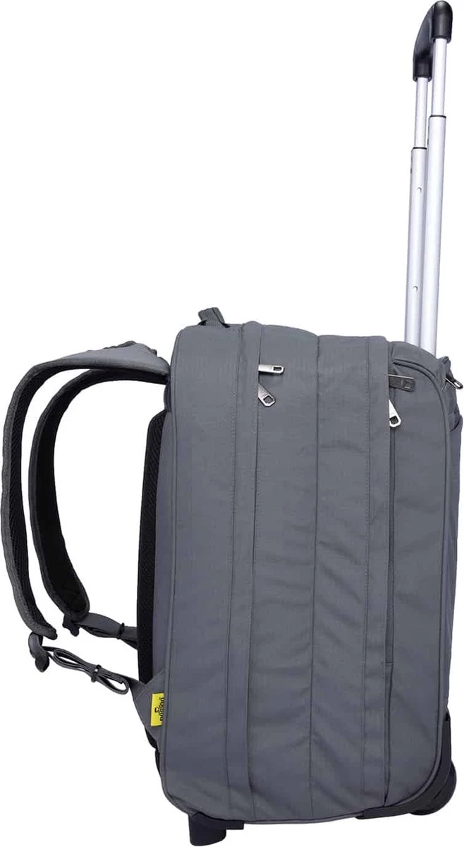 NOMAD® Boarding Rugzak Trolley 26L Grijs | Reistas Met Wielen | Handbagage Laptopvak | 35x30x52cm Rugzaktrolley Volwassenen