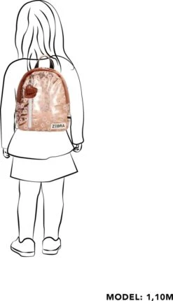 Zebra Rugzak Flower Gold Metalic (s) + Armbandje -Schoolbenodigdheden 689x1200 1