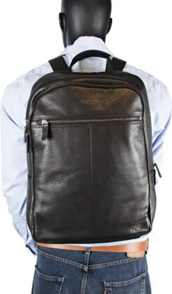 Rugzak Dames Leer Of Rugtas Heren Leer - Zwart Leer - Zwarte Laptop Rugzak Unisex -Schoolbenodigdheden 705x1200 3