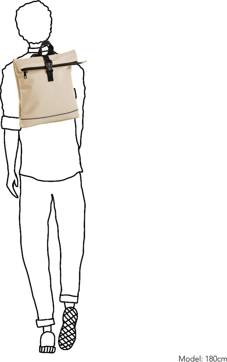 Daniel Ray Jefferson Rolltop Laptop Rugzak Waterproof - Off White 6 Daniel Ray Jefferson Rolltop Laptop Rugzak Waterproof - Off White - Afbeelding 6