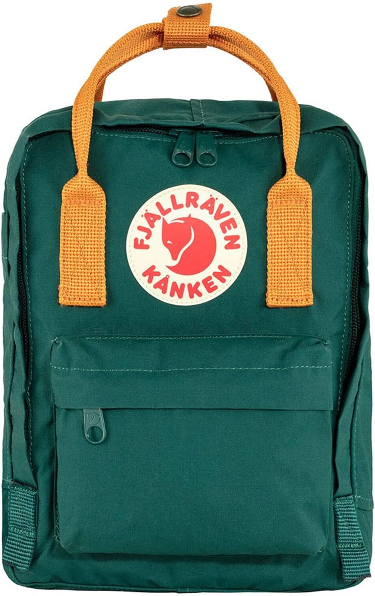 Fjallraven Fjällräven Kånken Mini Unisex Rugzak - Arctic Green-Spicy Orange 1 Fjallraven Fjällräven Kånken Mini Unisex Rugzak - Arctic Green-Spicy Orange