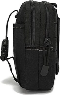 Merkloos Nylon Heuptas Waterdicht - Outdoor - Anti-Diefstal - Zwart - Met Survival Card - 34x25,2 Cm -Schoolbenodigdheden 759x1200 12