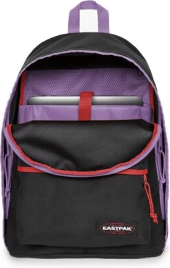 Eastpak OUT OF OFFICE Rugzak, 27 Liter, 13.3 Inch Laptopvak - Kontrast Violet Red -Schoolbenodigdheden 763x1200 3