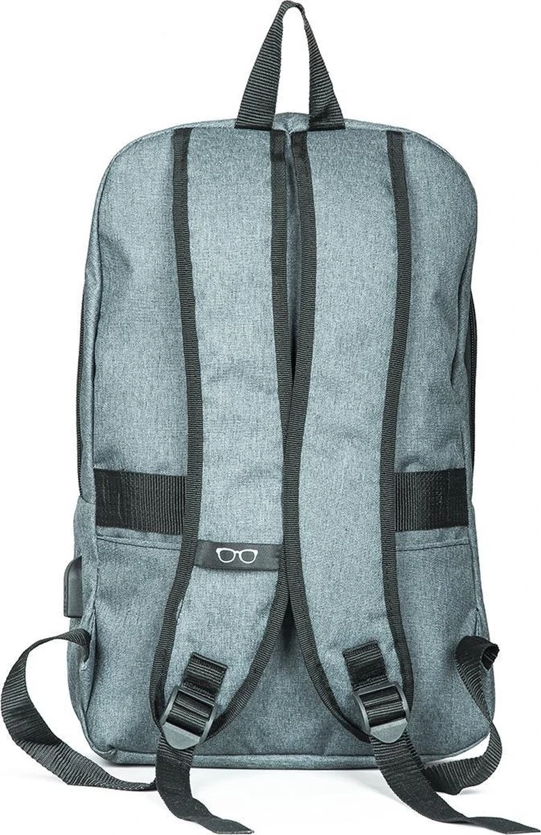 SafeSave Rugtas – Waterafstotende Schooltas Met Laptop Vak En Usb Aansluiting – Schoudertas – 15.6 Inch – Licht Grijs 3 SafeSave Rugtas – Waterafstotende Schooltas Met Laptop Vak En Usb Aansluiting – Schoudertas – 15.6 Inch – Licht Grijs - Afbeelding 3