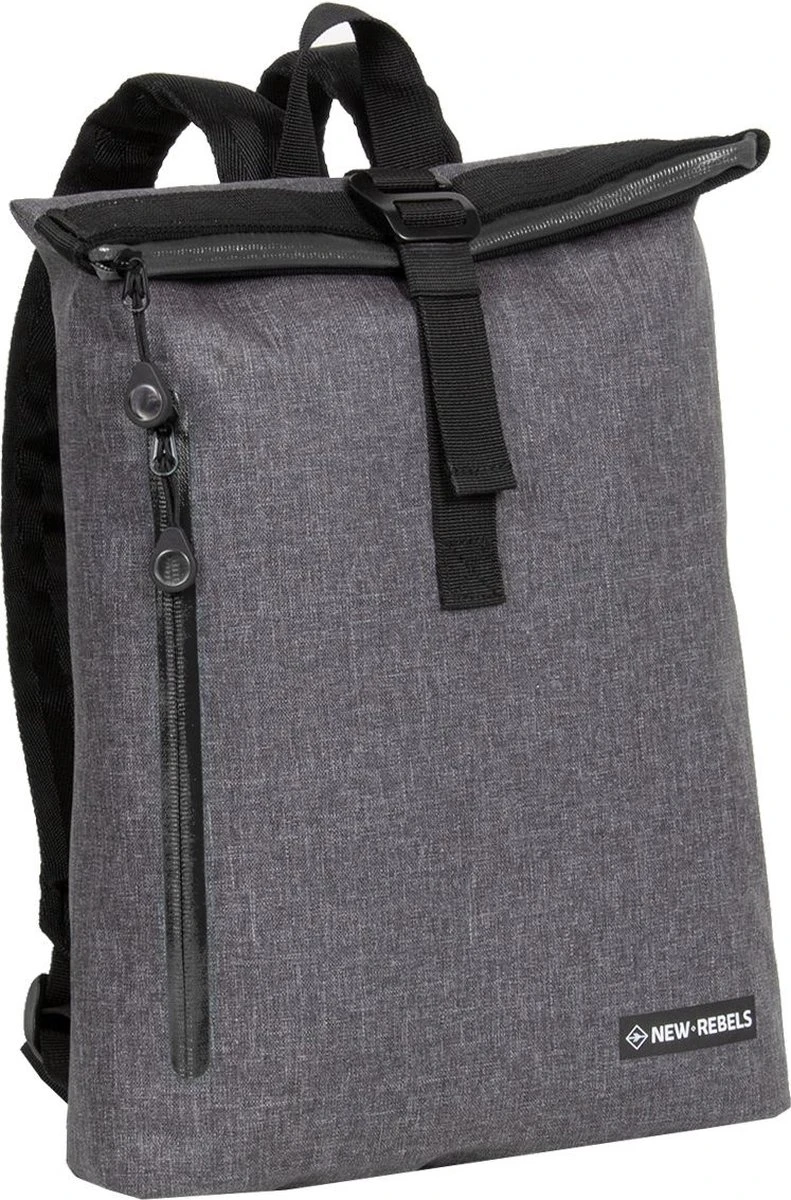 New Rebels® Vepo - Rugtas - Grijs- Waterbestendig - Roll-top - 87 - 19x20x4cm - Rugzak / Backpack 1 New Rebels® Vepo - Rugtas - Grijs- Waterbestendig - Roll-top - 87 - 19x20x4cm - Rugzak / Backpack