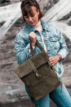 Beocca - Leren Rugzak Cleo Groen - 14" Laptoptas -Schoolbenodigdheden 800x1200 1