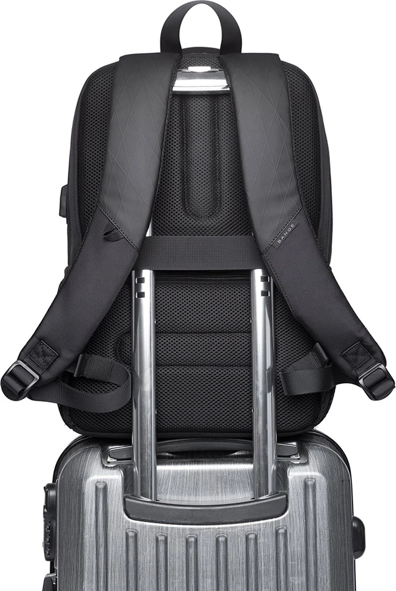 ACROPAQ Rugzak - Met Laptopvak 17 Inch, Waterdicht, Voor Dames En Heren, USB Aansluiting - Rugtas Voor Meisje En Jongens- Zwart 6 ACROPAQ Rugzak - Met Laptopvak 17 Inch, Waterdicht, Voor Dames En Heren, USB Aansluiting - Rugtas Voor Meisje En Jongens- Zwart - Afbeelding 6