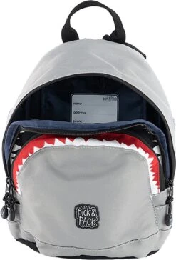 Pick & Pack Shark Shape Kinderrugzak - Grey -Schoolbenodigdheden 814x1200 7