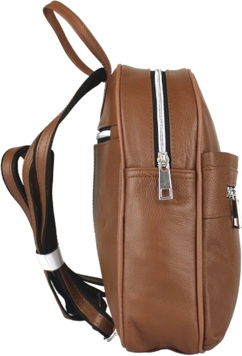Fana Bags - Dames Rugtas Leer Cognac - Leren Rugtas Dames - Kleine Leren Rugzak Dames - Stijlvolle Rugzak Dames 2 Fana Bags - Dames Rugtas Leer Cognac - Leren Rugtas Dames - Kleine Leren Rugzak Dames - Stijlvolle Rugzak Dames - Afbeelding 2