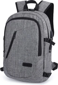 IGOODS - USB Computer Rugtas Met Lader - Waterdicht - Met Sleutelcode - 15,6 Inch - Grijs