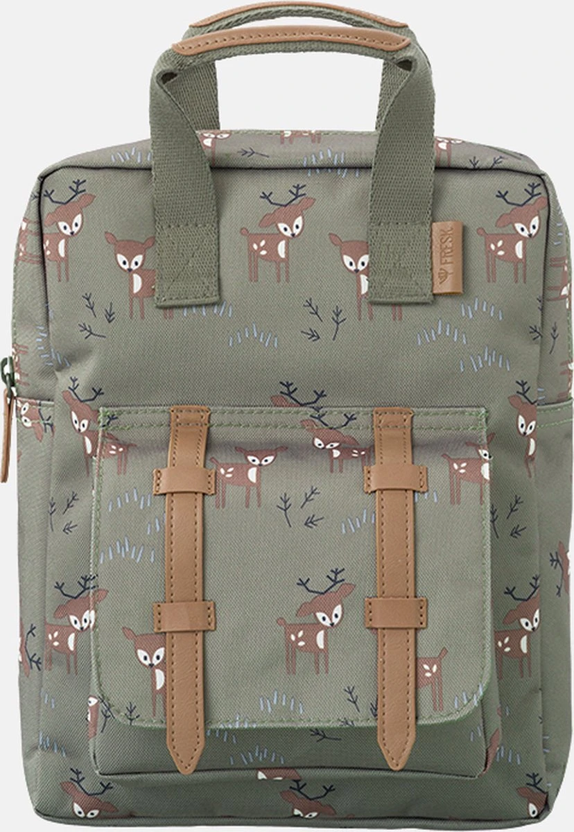 Fresk Kinderrugzak / Rugtas / Schooltas - Fresk - 6 Liter - Vegan - Groen 1 Fresk Kinderrugzak / Rugtas / Schooltas - Fresk - 6 Liter - Vegan - Groen