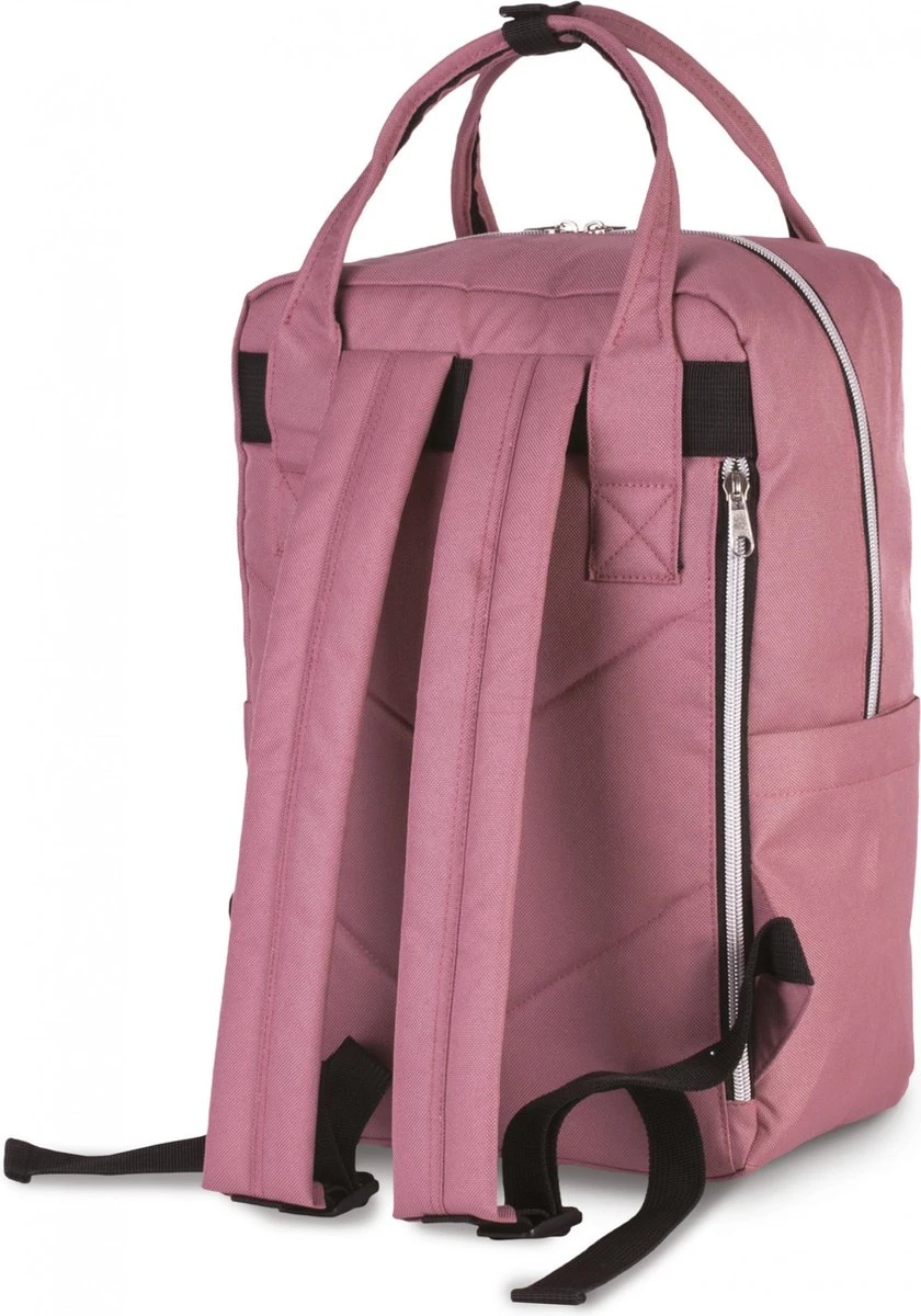 Veran Rugtas - Rugzak - 12 Liter - 2-in-1 Handtas - Urban - Vintage - Heren - Dames - Laptop - Gewatteerd - School - Boekentas - Roze 3 Veran Rugtas - Rugzak - 12 Liter - 2-in-1 Handtas - Urban - Vintage - Heren - Dames - Laptop - Gewatteerd - School - Boekentas - Roze - Afbeelding 3