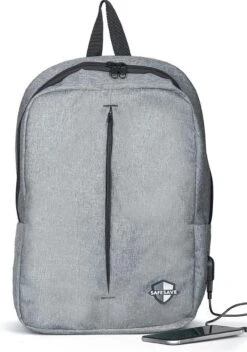 SafeSave Rugtas – Waterafstotende Schooltas Met Laptop Vak En Usb Aansluiting – Schoudertas – 15.6 Inch – Licht Grijs 16 SafeSave Rugtas – Waterafstotende Schooltas Met Laptop Vak En Usb Aansluiting – Schoudertas – 15.6 Inch – Licht Grijs -Schoolbenodigdheden 843x1200
