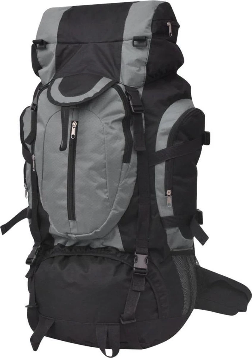 VidaXL Rugzak Hiking XXL 75 L Zwart En Grijs 1 VidaXL Rugzak Hiking XXL 75 L Zwart En Grijs