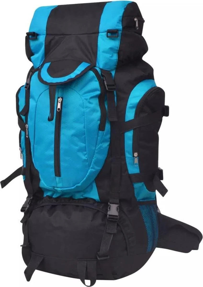 VidaXL Rugzak Hiking XXL 75 L Zwart En Blauw 1 VidaXL Rugzak Hiking XXL 75 L Zwart En Blauw