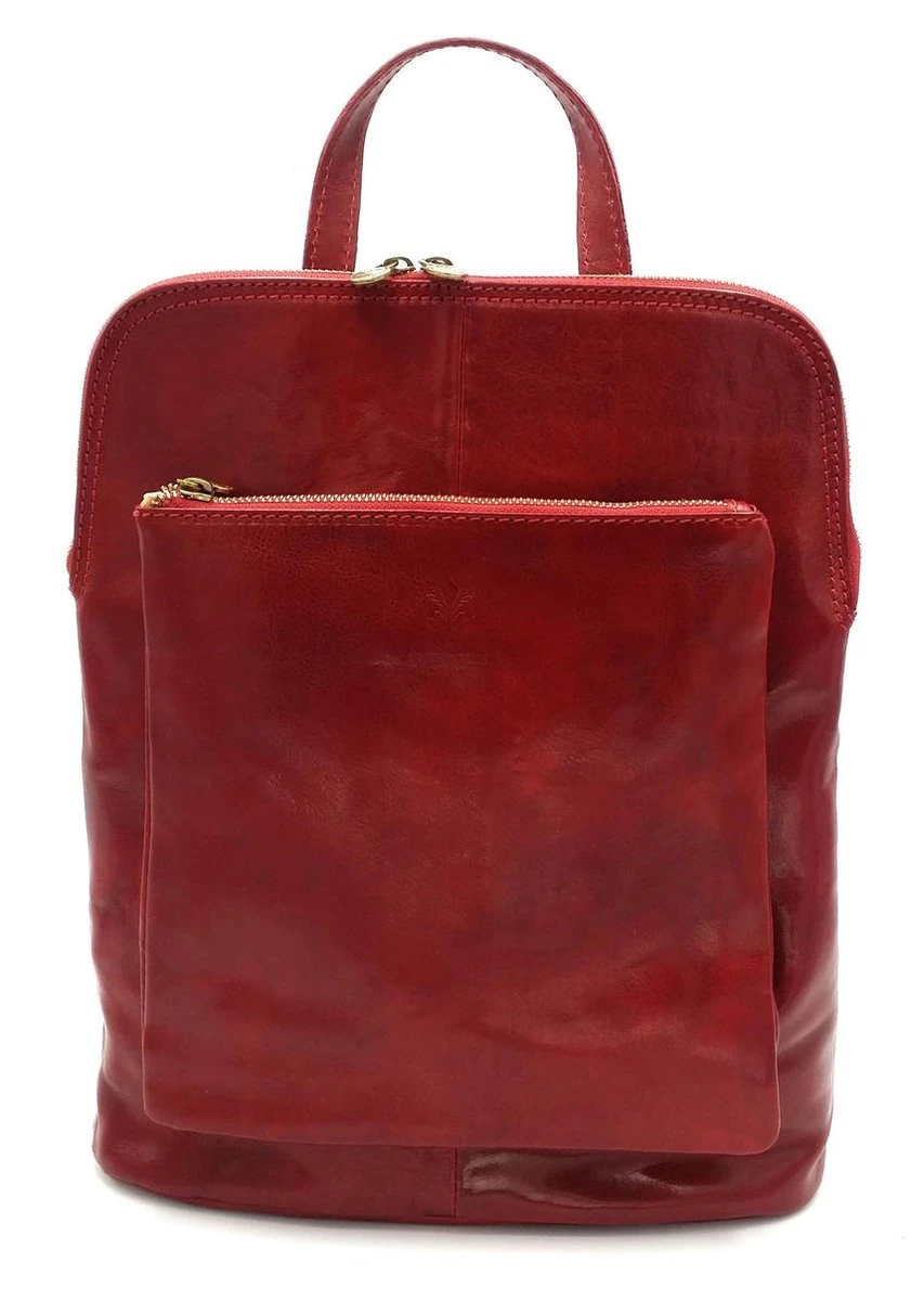 Bestleder – RZ30017 – Rood - Echt Leren - 2 In 1 - Schoudertas – Rugzak - Stevig - Hoge Kwaliteit Italiaans Leer- Rood 2 Bestleder – RZ30017 – Rood - Echt Leren - 2 In 1 - Schoudertas – Rugzak - Stevig - Hoge Kwaliteit Italiaans Leer- Rood - Afbeelding 2