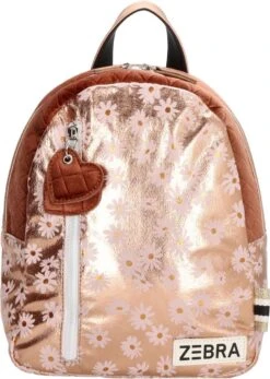 Zebra Rugzak Flower Gold Metalic (s) + Armbandje -Schoolbenodigdheden 854x1200 9