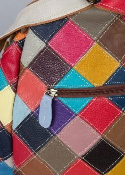 Viabologna Rugzak Escanella Van Gekleurde Stukjes Leer - Multicolour - -Schoolbenodigdheden 856x1200 14