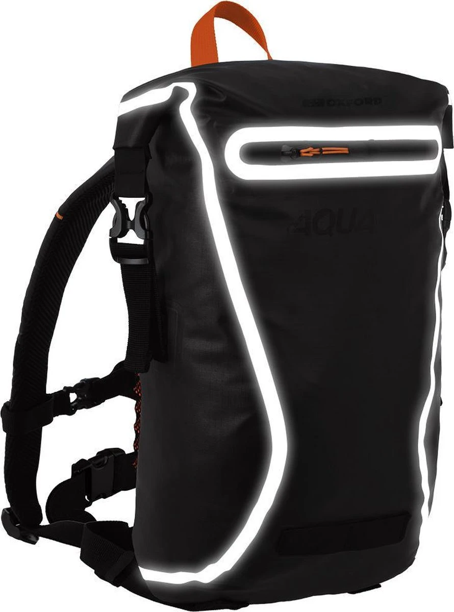 Zwarte Rugzak - Waterdichte Rugzak - Rugtas - 22 Liter Rugzak - Backpack Oxford Aqua Evo High-Tech 22L Roll-Top 2 Zwarte Rugzak - Waterdichte Rugzak - Rugtas - 22 Liter Rugzak - Backpack Oxford Aqua Evo High-Tech 22L Roll-Top - Afbeelding 2