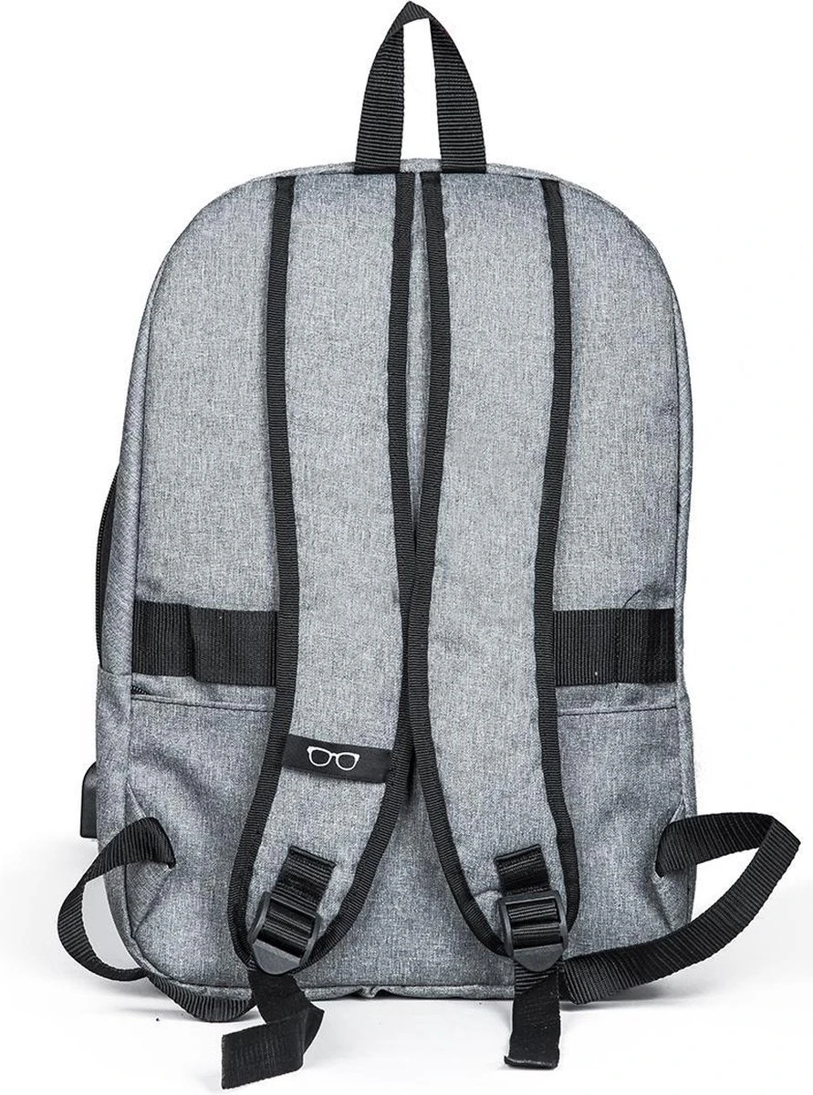 SafeSave Rugtas – Waterafstotende Schooltas Met Laptop Vak En Usb Aansluiting – Schoudertas – 15.6 Inch – Licht Grijs 11 SafeSave Rugtas – Waterafstotende Schooltas Met Laptop Vak En Usb Aansluiting – Schoudertas – 15.6 Inch – Licht Grijs - Afbeelding 11