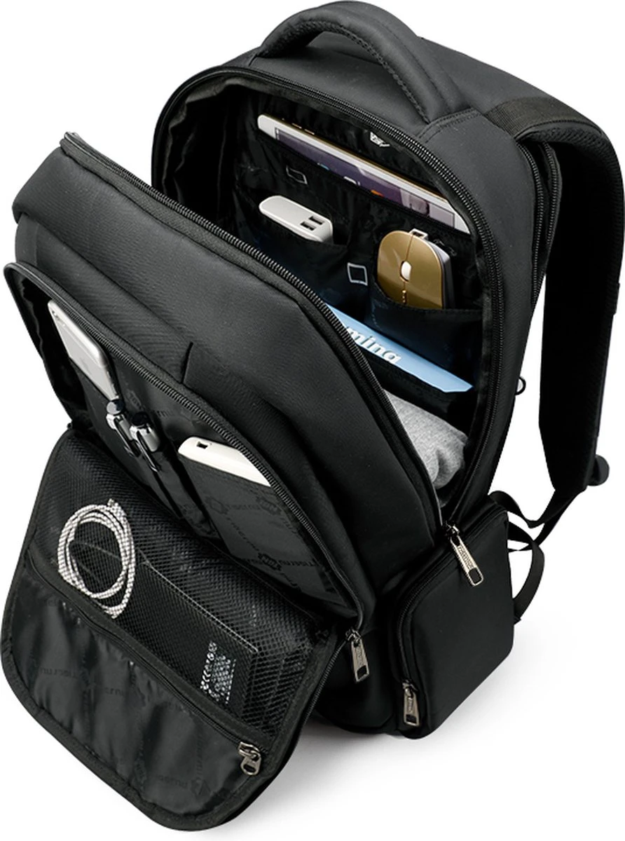 Tigernu Daily Laptop Rugzak 15,6 Inch – Rugtas - Dames En Heren – Spatwaterdicht – Anti Diefstal – 27 Liter - Zwart 2 Tigernu Daily Laptop Rugzak 15,6 Inch – Rugtas - Dames En Heren – Spatwaterdicht – Anti Diefstal – 27 Liter - Zwart - Afbeelding 2