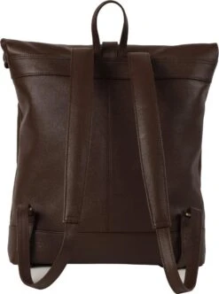 Grayham Franklin Leren Roll-top Rugzak - Donkerbruin - Met Laptopvak - 100% Leer -Schoolbenodigdheden 892x1200