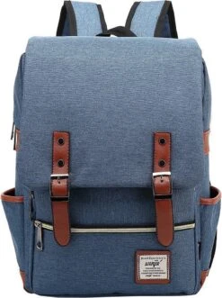 Veran Rugtas - Rugzak - 25 Liter - 15,6" Laptopvak - Boekentas - Vintage - Laptop - School - Boekentas - Blauw -Schoolbenodigdheden 896x1200 5