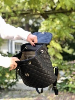 TOUTESTBELLE - Leren Dames Rugzak Quilted Gestikt Ruit Met Extra Vak - Dames - Leer - Zwart -Schoolbenodigdheden 899x1200 17