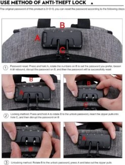 IGOODS - USB Computer Rugtas Met Lader - Waterdicht - Met Sleutelcode - 15,6 Inch - Grijs -Schoolbenodigdheden 906x1200 6