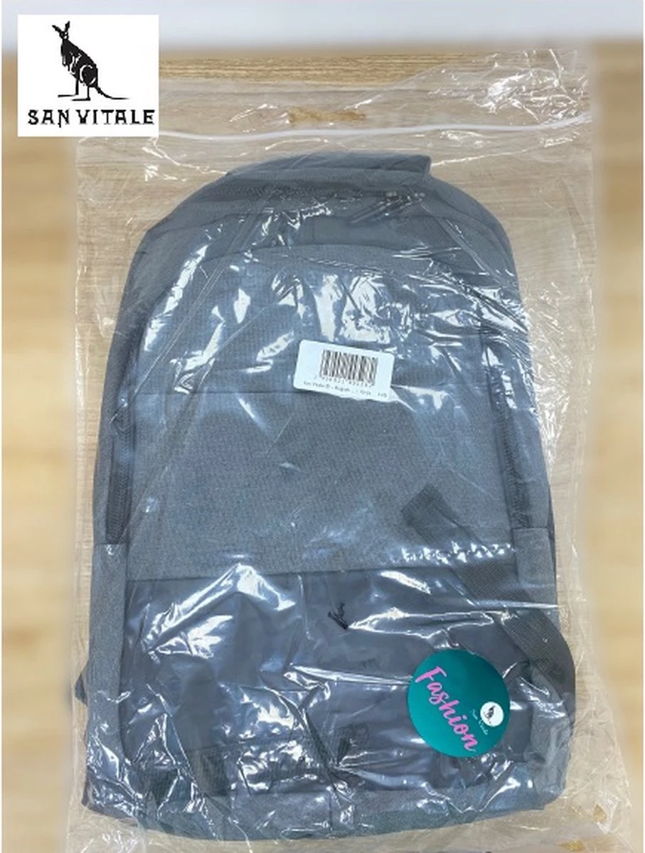 San Vitale® - Rugzak 2.0 Met USB Poort - Schooltas - 16 Inch Laptop Rugtas - Dames/Heren - 30L - Waterafstotend - Grijs 8 San Vitale® - Rugzak 2.0 Met USB Poort - Schooltas - 16 Inch Laptop Rugtas - Dames/Heren - 30L - Waterafstotend - Grijs - Afbeelding 8