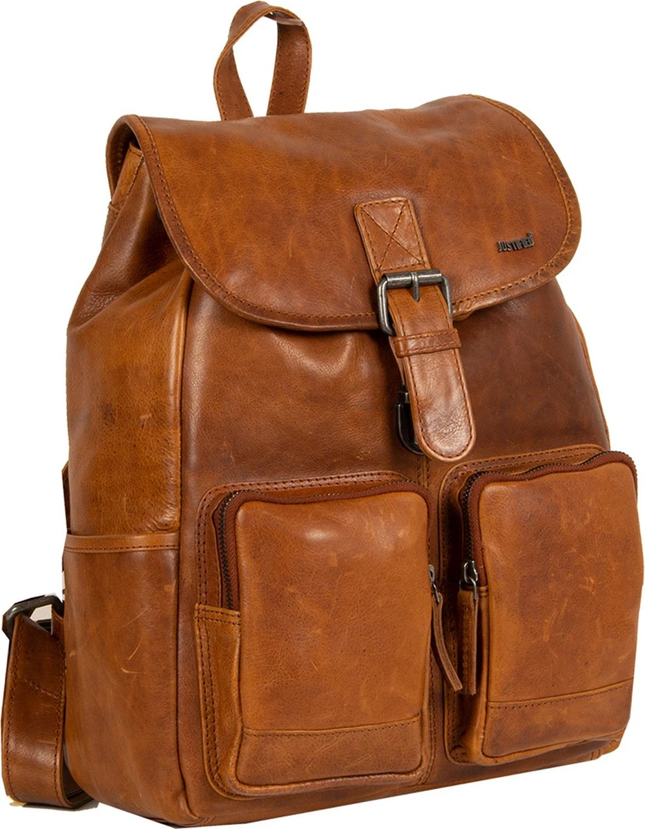 Justified Bags® Nynke Leren Classic Rugtas Cognac 1 Justified Bags® Nynke Leren Classic Rugtas Cognac