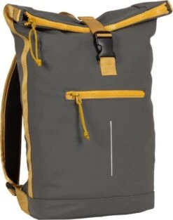 New Rebels® Tim - Rugtas - Geel - Waterafstotend - Roll-top - 15.6151413121087.9 - 30x12x43cm - Rugzak / Backpack