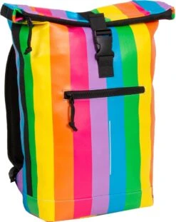 New Rebels® Mart - Rugtas - Regenboog - Waterbestendig - Roll-top - 151413121087.9 - 35x10x46cm - Rugzak / Backpack