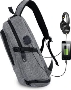 IGOODS - USB Computer Rugtas Met Lader - Waterdicht - Met Sleutelcode - 15,6 Inch - Grijs -Schoolbenodigdheden 955x1200 8