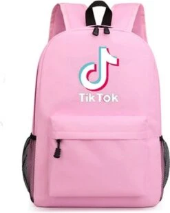 Merkloos TikTok Rugzak - Tik Tok Schooltas - Rugzak Jongens - Tas - Rugtas Meisjes - Nieuwe Collectie - Roze