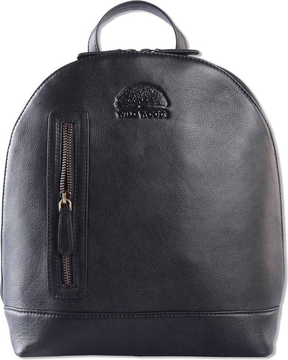 WILD WOODS Leren Dames Rugtas M - Casual Rugzak - Nappa Leer - Zwart 1 WILD WOODS Leren Dames Rugtas M - Casual Rugzak - Nappa Leer - Zwart