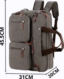 Jeusin® Multifunctionele Comfortabele Laptoptas 3-in-1 Rugtas - Schoudertas - Voor 17,3-inch Laptop Formaat - Grijs 17 Jeusin® Multifunctionele Comfortabele Laptoptas 3-in-1 Rugtas - Schoudertas - Voor 17,3-inch Laptop Formaat - Grijs -Schoolbenodigdheden 974x1200 9