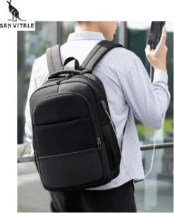 San Vitale® - Rugzak 2.0 Met USB Poort - Schooltas - 16 Inch Laptop Rugtas - Dames/Heren - 30L - Waterafstotend - Grijs 15 San Vitale® - Rugzak 2.0 Met USB Poort - Schooltas - 16 Inch Laptop Rugtas - Dames/Heren - 30L - Waterafstotend - Grijs -Schoolbenodigdheden 985x1200 4
