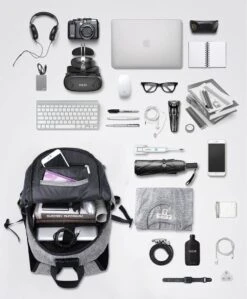 IGOODS - USB Computer Rugtas Met Lader - Waterdicht - Met Sleutelcode - 15,6 Inch - Grijs -Schoolbenodigdheden 991x1200 12