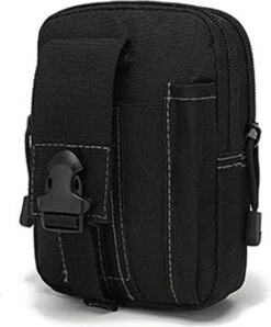 Merkloos Nylon Heuptas Waterdicht - Outdoor - Anti-Diefstal - Zwart - Met Survival Card - 34x25,2 Cm -Schoolbenodigdheden 996x1200 7